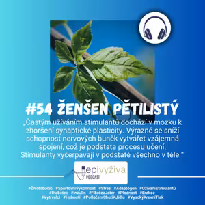 #54 ŽENŠEN PĚTILISTÝ / vyčerpání, stres, stimulanty, nadledviny, sportovní výkonnost, diabetes, inzulin, fibróza jater, erekce, plodnost, vysoký krevní tlak