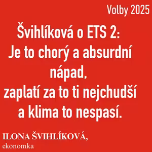 Švihlíková proti ETS 2: Je to chorý a absurdní nápad, zaplatí za to ti nejchudší a tohle klima nespasí