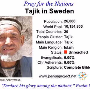 modlitby za NZES - Tadžici vo Švédsku