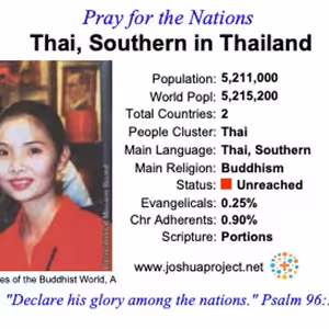 modlitby za NZES - Južní Thajčania v Thajsku