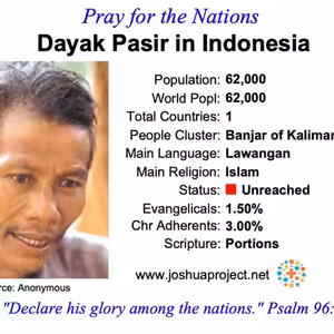 modlitby za NZES - Dayak Pasir v Indonézii