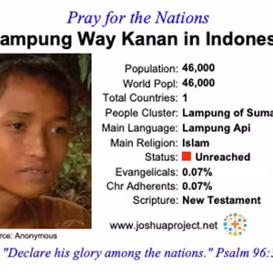 modlitby za NZES - Lampung Way Kanan v Indonézii