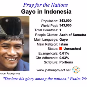 modlitby za NZES - Gayo v Indonézii