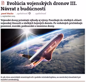 Evolúcia vojenských dronov III. - Návrat z budúcnosti