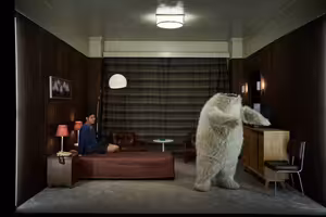 Michal Bednář and Vojtěch Vondráček on Bear with a Chainsaw in Divadlo Na zábradlí