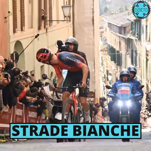 Kůň na trati, Pogačarův patent a cílová fotografie na Strade Bianche 2023