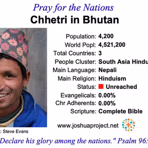 modlitby za NZES - Chhetri v Butáne