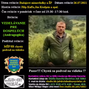 Vzdelávanie pre dospelých 258 - 2021-07-26 Budajové mimovládku a ŽP