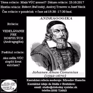 Vzdelávanie pre dospelých 70 - 2017-10-23 Aký zmysel majú VÚC?