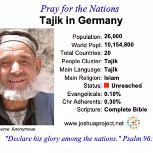 modlitby za NZES - Tadžici v Nemecku