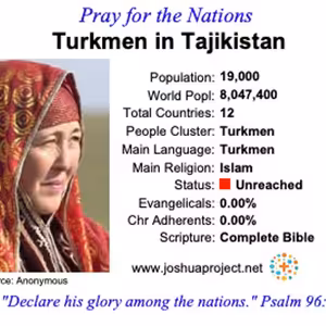modlitby za NZES - Turkmeni v Tadžikistane
