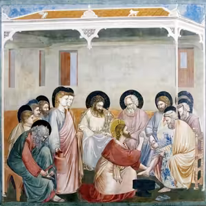 Ježíš učí své učedníky pokoře