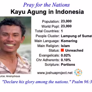 modlitby za NZES - Kayu Agung v Indonézii