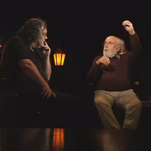 .pod lampou: S nositeľom Nobelovej ceny Michelom Mayorom