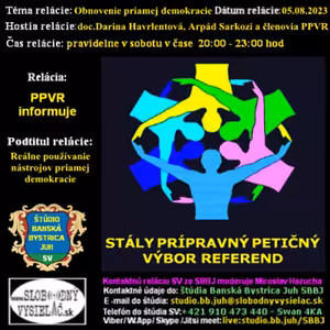 Prípravný petičný výbor referend 75 - 2023-08-05 Obnovenie priamej demokracie