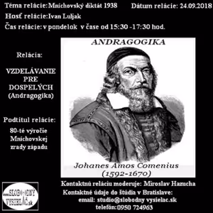 Vzdelávanie pre dospelých 115 - 2018-09-24 Mníchovský diktát 1938