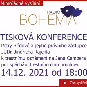 Tisková konference Petry Rédové a JUDr. Jindřicha Rajchla 14. 12. 2021