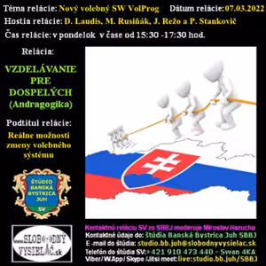 Vzdelávanie pre dospelých 290 - 2022-03-07 Nový volebný SW VolProg