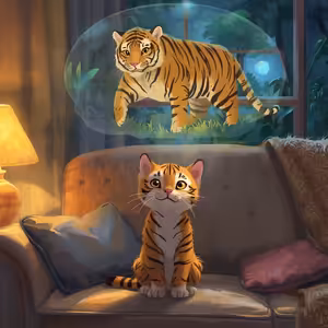 Mačka, ktorá si myslela, že je tiger